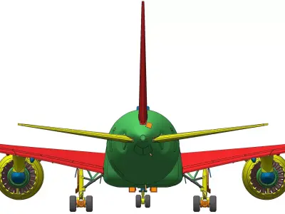 141211-8 Model kit Boeing 787-8 GEnx Down 3D print model