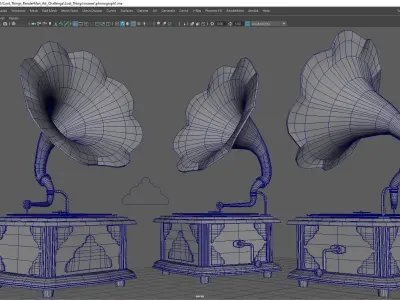 old gramophone 3D model