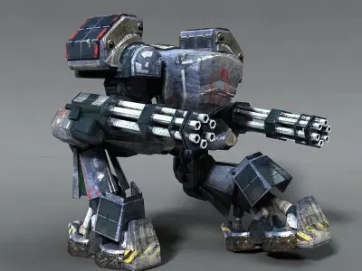 Robot Warrior Low-poly 3D model