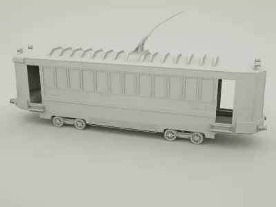 Retro Tramway  3D Model 3D model