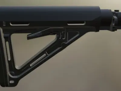 stock ak Low-poly 3D model