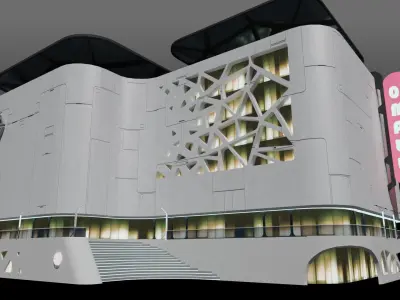 Sci-fi Mall Low-poly 3D model