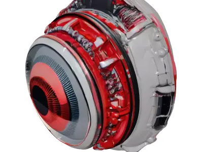 Futuristic Cybernetic Eye Implant 3D model