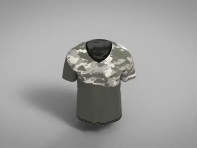 Military Outfit - T-shirt Low-poly 3D model 58