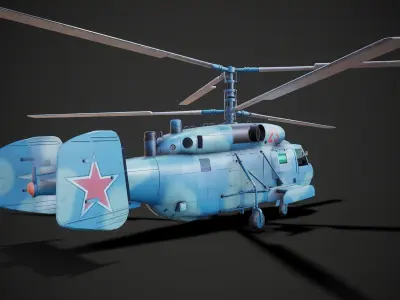 Russian NAVY helicopter Low-poly 3D model