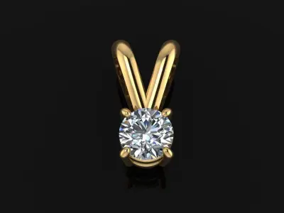 4 Prong Solitaire Split Bell Pendant 4MM 3D print model