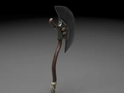iron axe Low-poly 3D model