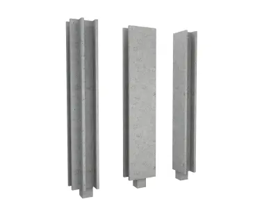Concrete Connection Wall 3D model