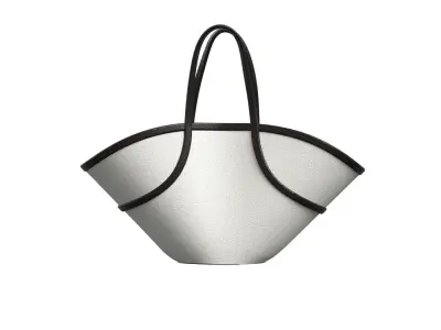 White Cotton Big Tote Bag 3D model