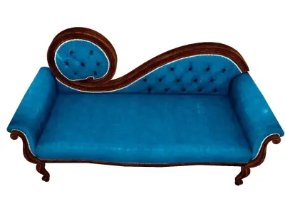 Sofa lowpoly gameplay ready art nouveau Low-poly 3D model