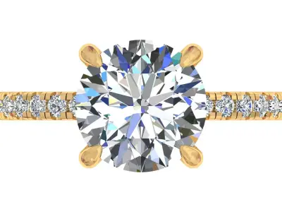 3 ct Round Stone Solitary Ring 3D print model purchase