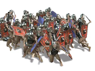 Low poly Legion unit dies with animation  Low-poly 3D model