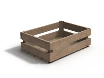 Wooden Crate 3D 3D model 9