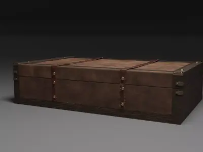 Vintage Suitcase PBR Low Poly Game Ready 3D Model Low-poly 3D model