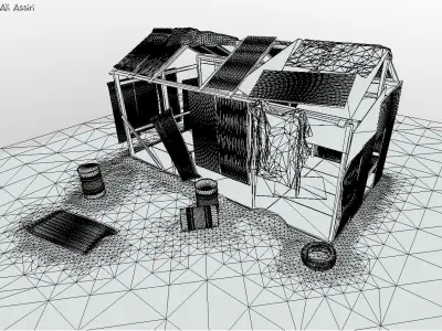 old abandoned workshop Low-poly 3D model