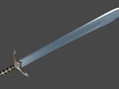 Grossmesser sword with Excalibur handle Low-poly 3D model