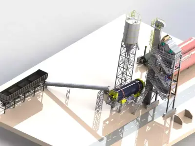 asphalt plant 160 tons -hour complete project 3D model