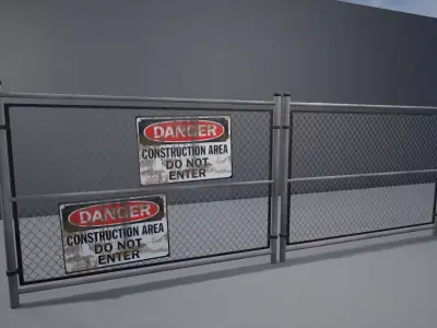 Low Poly Fence For Games Low-poly 3D model