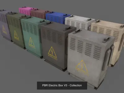 PBR Electric Box Clean-Rusty 3D Model Pack purchase