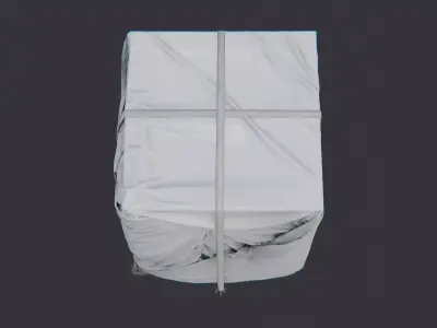 Tarped Industrial Crate on Wood Pallet Low-poly 3D model