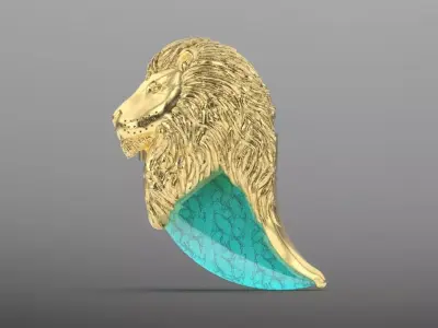 lion claw face necklace 3D print model