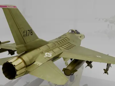 Falcon Fighter Jet 178G - Premium edition  Low-poly 3D model