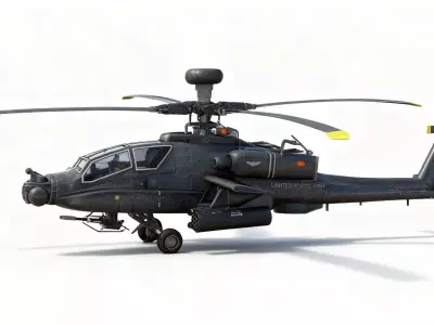 AH-64D Apache Longbow Attack Helicopter with Cockpit 3D model