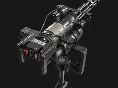 M134 Minigun  2 Types Pack Low-poly 3D model