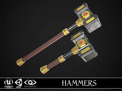 Complete Fantasy Hammer Collection 3D Model Pack