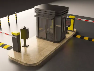 Parking security booth 3D model buy