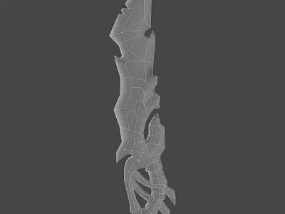 Gold-Krystall Stylize Sword Low-poly 3D model