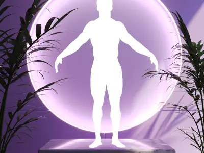 Soft Purple Aesthetic Mockup 3D Scene 3D model