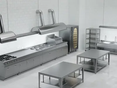 Industrial Kitchen 3D model buy