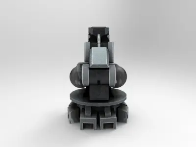 Turret machine gun Low-poly 3D model purchase