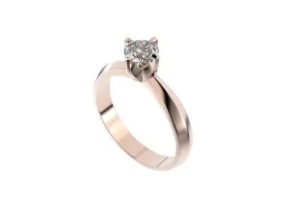 Solitaire rings with modern cross head 3D print model