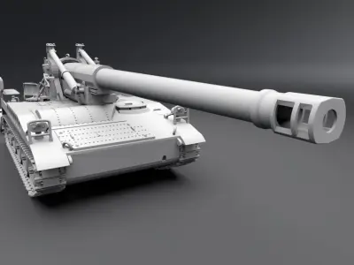 M110A2 Artillery Scale Model 3D print model