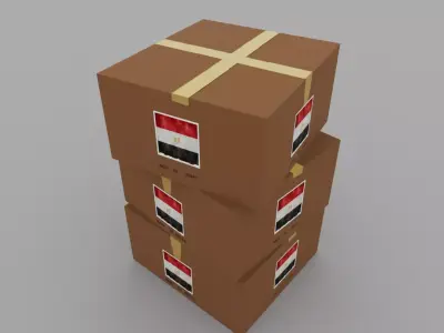 Egyptian carton box Low-poly 3D model