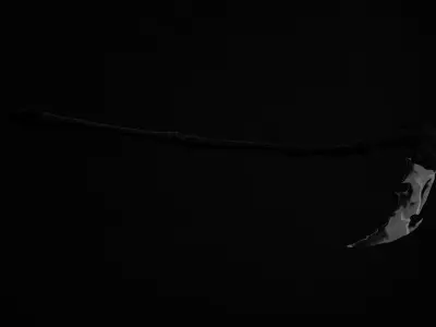 Stylized Black Scythe - Game-Ready Free low-poly 3D model