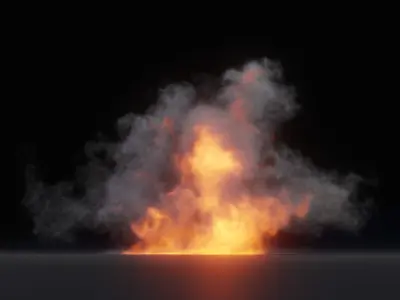 3D Game Ready Explosion exploding fireball Low-poly 3D model