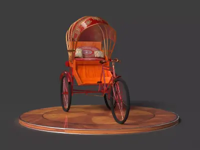 Chinese rickshaw   3D model shop