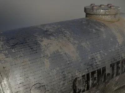 Industrial corrosive material storage tanks 3D model