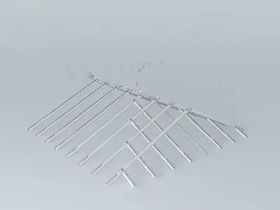 Industrial detail roof made of wooden planks Free 3D model