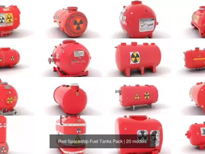 Red Spaceship Fuel Tanks Pack