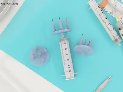 Multi Injector 5 Needles Circular Transparent 3D model
