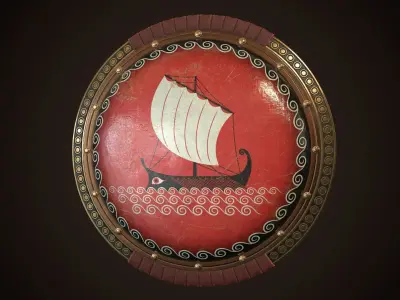 Hoplite Shield Triera Low-poly 3D model