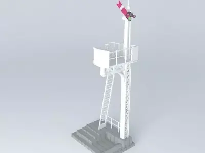Eco Rail Track Signal Single Old Steam Days Free 3D model
