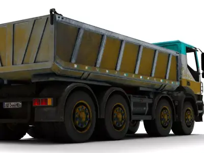 Rigged Dump Truck 3D Model 3D model