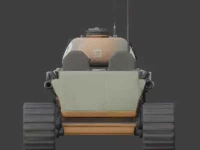 Stylized Chibi Sci-Fi Battle Tank Low-poly 3D model