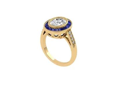Oval Ring 3D print model 6