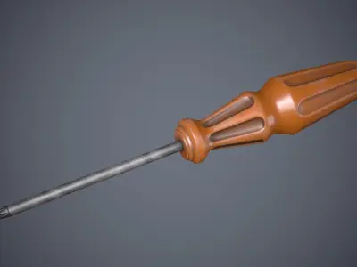 Old Screwdriver Low-poly 3D model